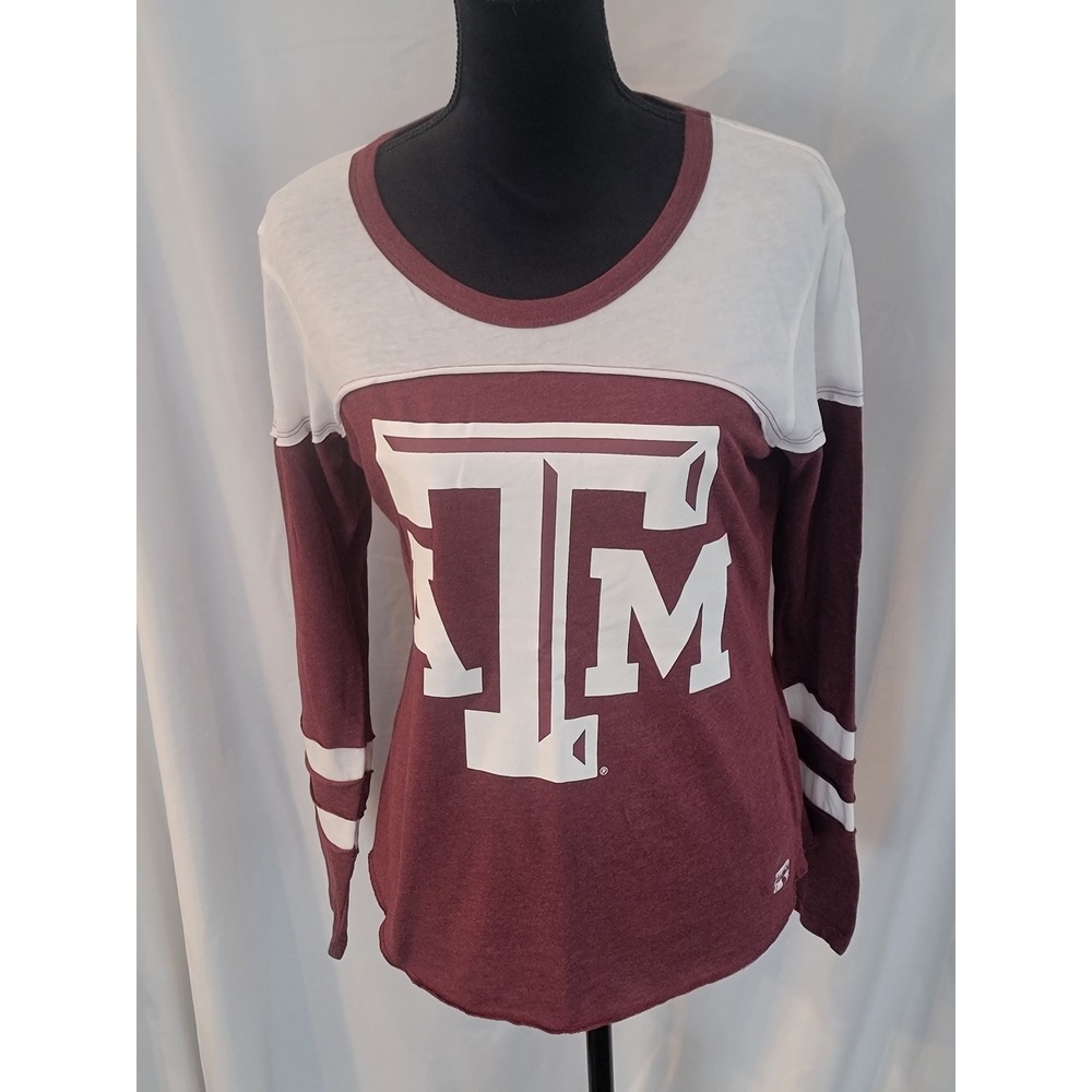 Russell Athletic Texas A&M Aggies Long Sleeve Shirt‎ Maroon White Women Medium